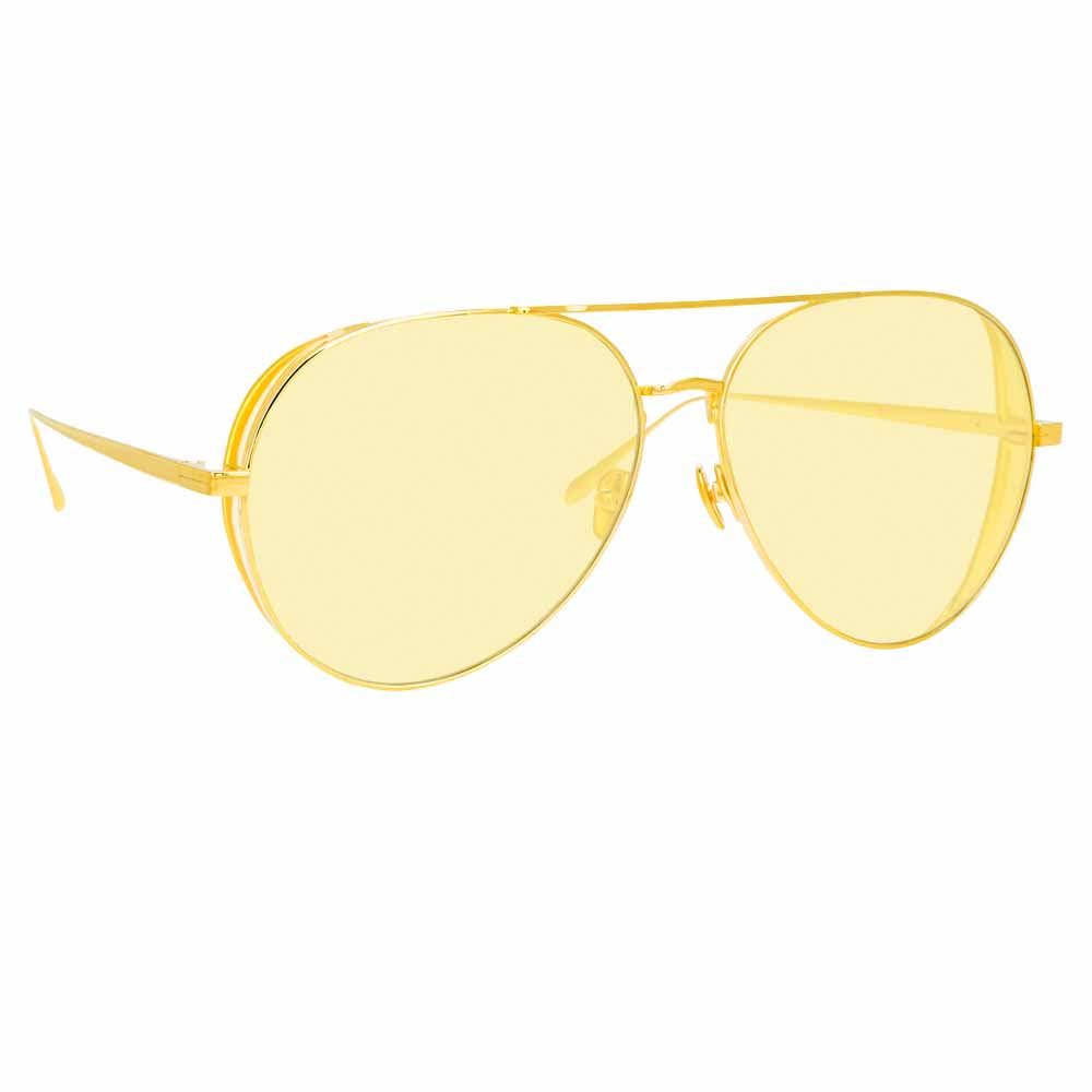 Ace Aviator Sunglasses in Yellow