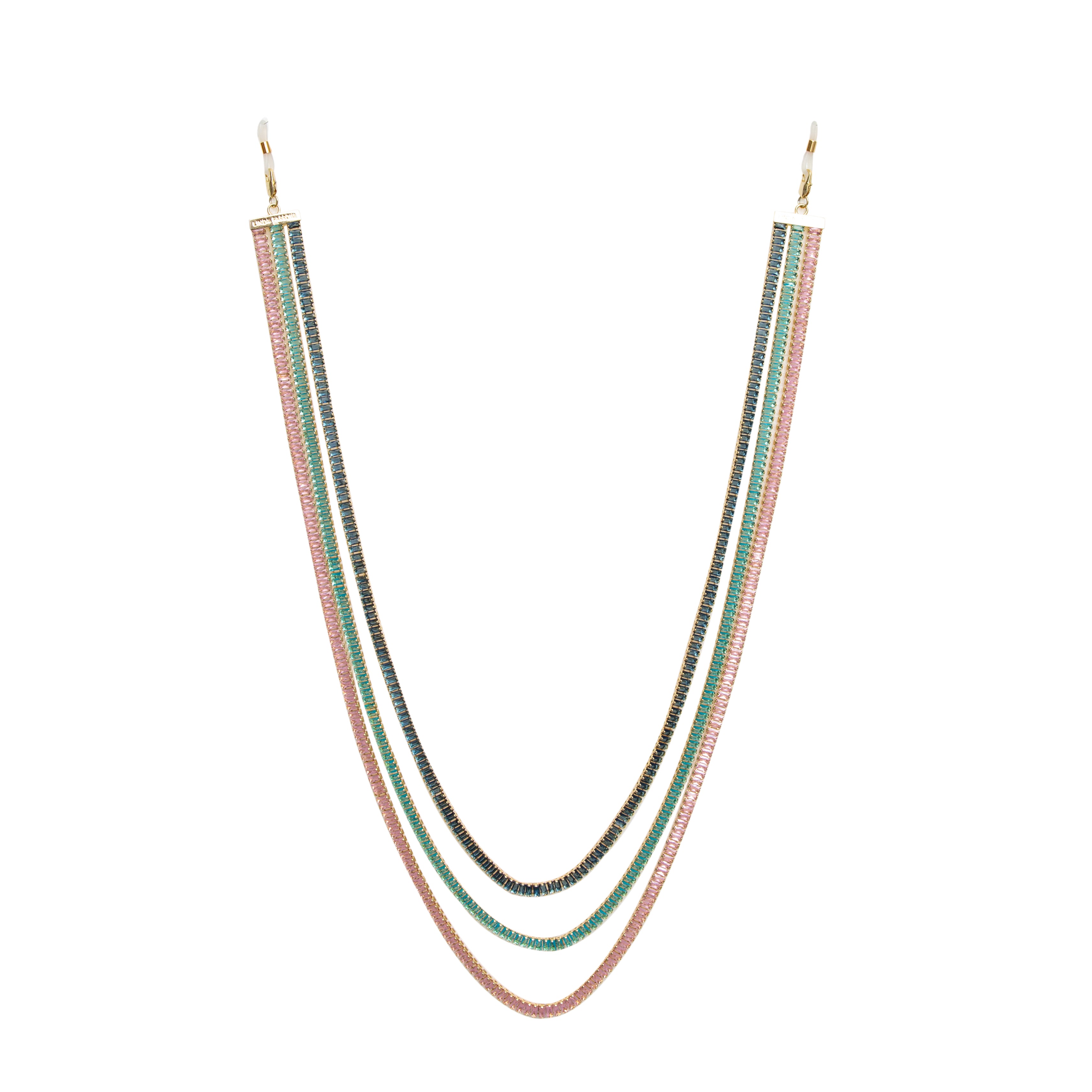 Crystal Chain in Pink Green and Blue