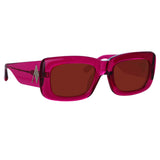 Marfa Rectangular Sunglasses in Maroon