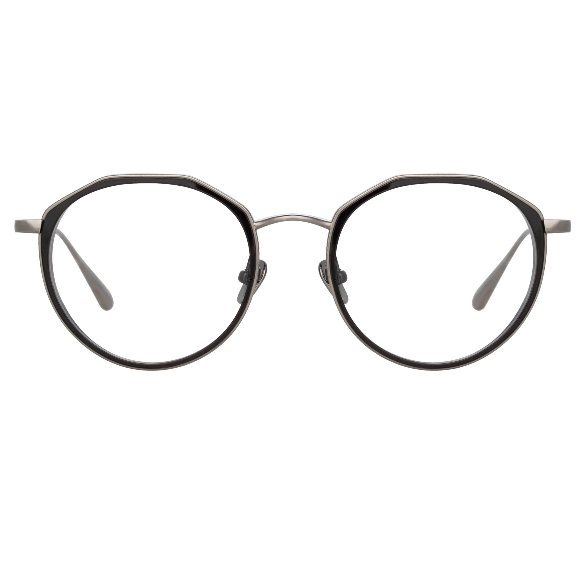 Cesar Optical Frame in 22K White Gold and Black - LINDA FARROW - Optical Frame - 