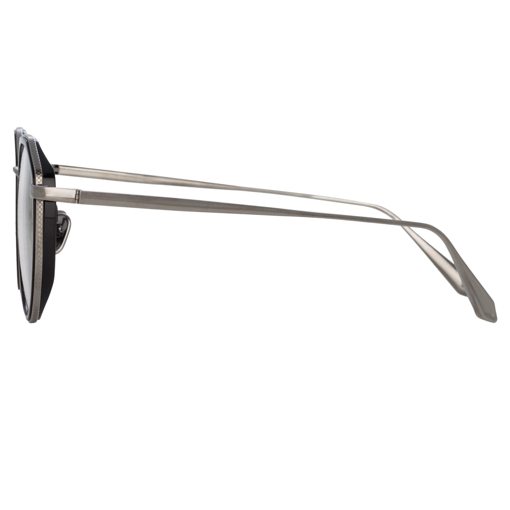Cesar Optical Frame in 22K White Gold and Black - LINDA FARROW - Optical Frame - 