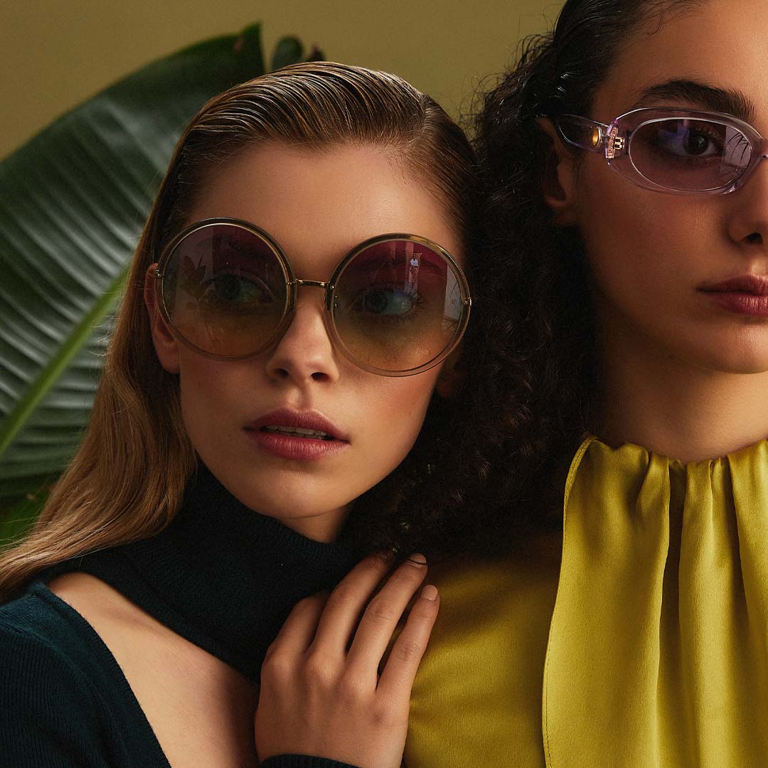 Kew Sunglasses in 22K Gold and Purple - LINDA FARROW - Sunglasses - 