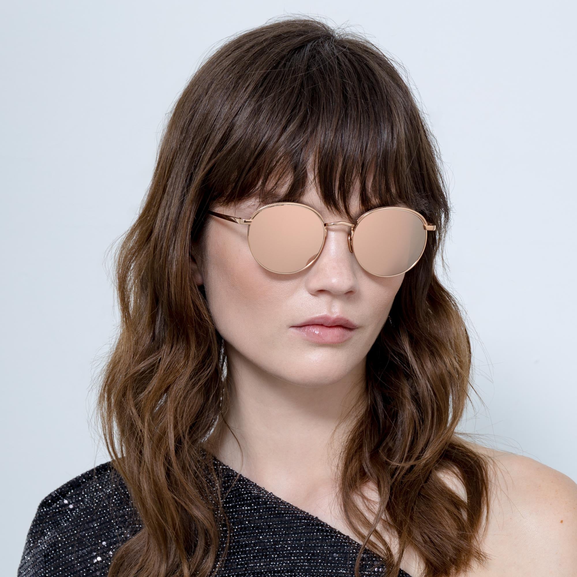 Marlon Sunglasses in 18K Rose Gold - LINDA FARROW - Sunglasses - 