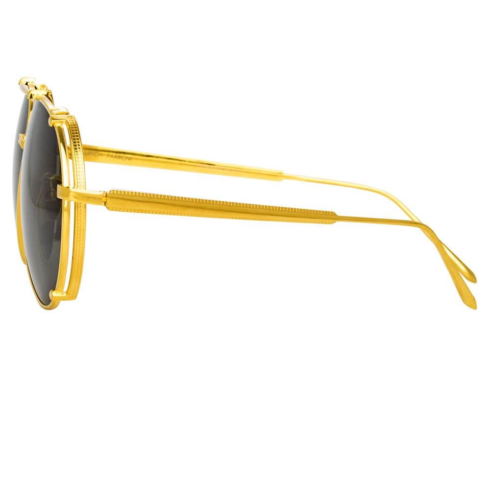 Newman Sunglasses in 22K Yellow Gold - LINDA FARROW - Sunglasses - 