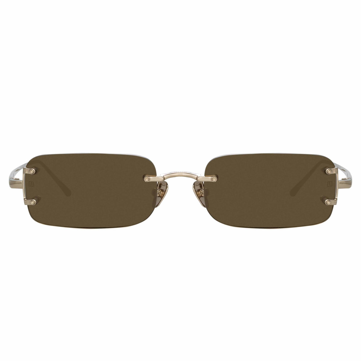 Taylor Sunglasses in Light Gold and Brown - LINDA FARROW-Sunglasses-