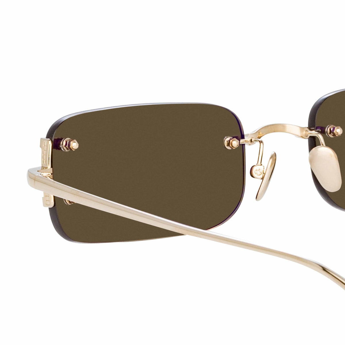 Taylor Sunglasses in Light Gold and Brown - LINDA FARROW-Sunglasses-