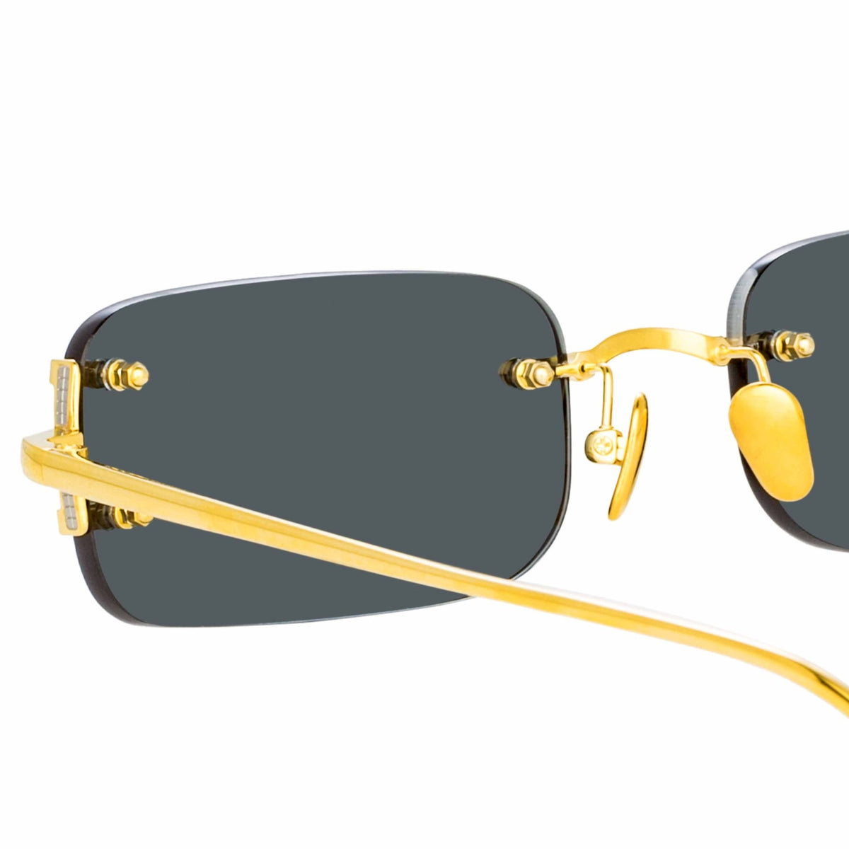 Taylor Sunglasses in Yellow Gold and Grey - LINDA FARROW-Sunglasses-